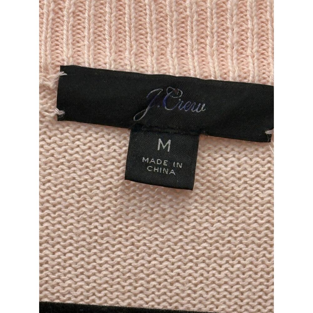 J. Crew Women’s Medium Pink Crew Neck Sweater Bell Sleeve 100% Cotton Preppy - Picture 5 of 9
